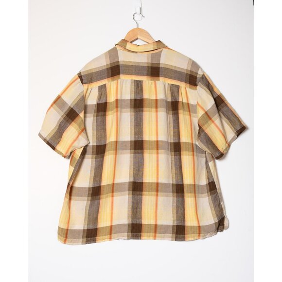 Havanna Shirt Mens XXL Checker Button Up Shirt Orange - Picture 3 of 5